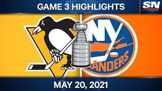 NHL Game Highlights  Penguins vs Islanders Game 3 – May 20 2021 [upl. by Esirehs]