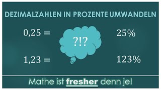 Dezimalzahlen in Prozente umwandeln  ganz easy und schnell [upl. by Nitneuq]