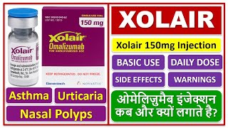 Xolair 150mg Injection Asthma Urticaria Nasal Polyps Omalizumab Use Dose Side effect Warning [upl. by Akcirahs]