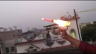 Powerfull Diwali Air Gun from bottle rockets funny experiment comedy sugar crackers diwali [upl. by Nilek]