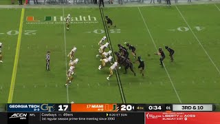 Georgia Tech vs Miami CRAZY Ending  2023 College Football [upl. by Armbruster733]