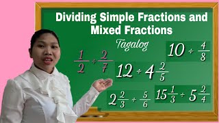 DIVIDING SIMPLE FRACTIONS AND MIXED FRACTIONS GRADE 6 [upl. by Novyar]