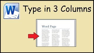 How to type in 3 columns Word [upl. by Felipa]