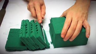 ASMR Floral Foam ✦ Cutting Scratching Squishing [upl. by Retrop]