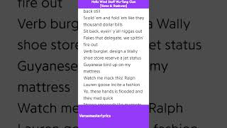 Hellz Wind Staff WuTang Clan Verse 6 Raekwon rap wutangclan hiphop lyrics [upl. by Belden]