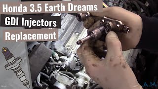 Honda Earth Dreams 35 GDI Replacing Fuel Injectors [upl. by Aiht]