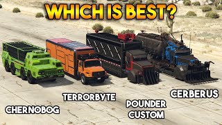 GTA 5 ONLINE  CHERNOBOG VS TERRORBYTE VS CERBERUS VS POUNDER CUSTOM WHICH IS BEST [upl. by Hobart]