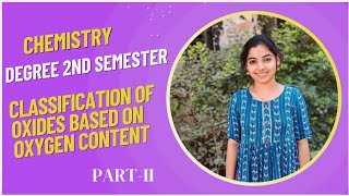 Classification of Oxides Based on Oxygen Content  Chemistry  BSc 2nd Semester  UG  OU [upl. by Eaner]