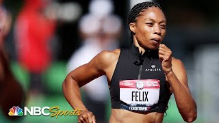 Allyson Felix wins 400m heat one step closer to 5th Olympic team  NBC Sports [upl. by Ahmar601]