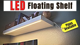 DIY LED Floating Shelf  Hidden LED Lighting [upl. by Grunenwald117]