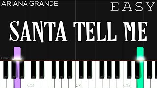 Ariana Grande  Santa Tell Me  EASY Piano Tutorial [upl. by Girand]