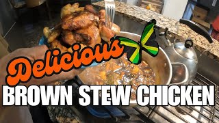 DELICIOUSLY EASY Jamaican Brown Stew Chicken Recipe [upl. by Dulci]