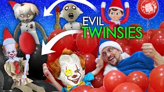 GRANNY amp PENNYWISE TWINSIES w ELF ON THE SHELF Buddy FV Family Creepy Christmas [upl. by Rhona]