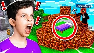 TROLLING MY LITTLE BROTHER IN MINECRAFT BED WARS MCPE [upl. by Airliah460]