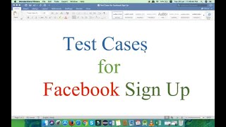 Test Cases for Facebook Sign Up Page [upl. by Gabbey]