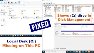 FIX  Local Disk C drive missing  not showing in This PC folder but shows in Disk Management [upl. by Luanne725]