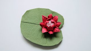 🌿Origami Leaf LILY PAD Akira Yoshizawa [upl. by Grearson]