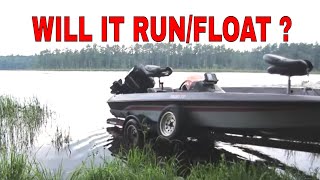 Busted Bass Boat 1st Run after10 Years under a tarp [upl. by Sung]