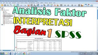 Tutorial Analisis Faktor dengan SPSS  Interpretasi Bagian 1 [upl. by Aissatsana]