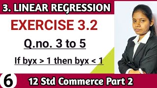 exercise 32 commerce part 2  standard 12th chapter 3 linear regression hsc board lecture 6 [upl. by Rimidalg]