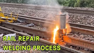 Repairing Train Tracks Using Thermite Welding  Full Process Interpretation [upl. by Reivilo]