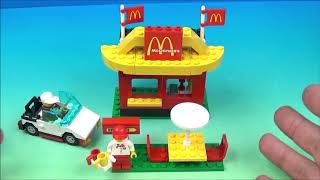 LEGO McDONALDS DRIVE THRU 88PC SET VIDEO REVIEW by FastFoodToyReviews [upl. by Dracir]