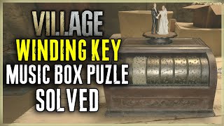 HOW TO SOLVE THE MUSIC BOX PUZZLE IN RESIDENT EVIL 8 VILLAGE  WINDING KEY LOCATION RE8 STORAGE ROOM [upl. by Felizio]