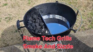 Flame Tech Grills  Smoke And Sizzle Turn Your Weber Kettle into an offset [upl. by Emoraj]