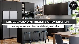 KUNGSBACKA Anthracite Grey Kitchen  Made From Recycled Plastic amp Wood  IKEA Kitchens shorts [upl. by Hestia764]