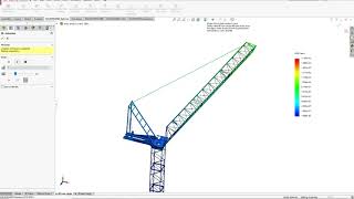 SOLIDWORKS SIMULATION  Luffing jib TOWER CRANE  STATIC structural analysis [upl. by Brook]