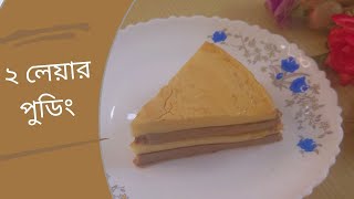 দুই লেয়ারের পুডিং  2 Layer Pudding Recipe  Easy Pudding Recipe [upl. by Nairrad758]