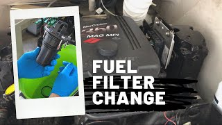 How to Change the Fuel Filter on Mercruiser 350 MAG MPI in a Tahoe 234 [upl. by Stacy]