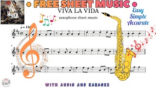 Viva La Vida  saxophone sheet music [upl. by Manaker948]