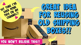 CARDBOARD BOX UPCYCLEclever way to reuse AMAZON BOXES etc Storage DIY [upl. by Naryb596]