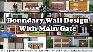 Boundary wall design with Main gate  house boundary wall 2024  house front wall Indian style [upl. by Lorna291]