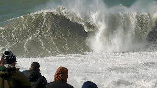 The Giant Waves of Nazaré in Portugal  25 Meters [upl. by Yattirb655]