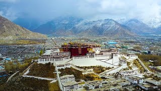 Potala Palace Aerial Video Lhasa Tibet China 4K [upl. by Haim]