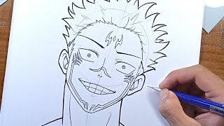 How to Draw ITADORI YUUJI  Ryomen Sukuna  sketch  Jujutsu Kaisen [upl. by Archie811]