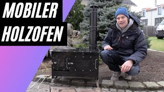 Mobiler Holzofen Rosalie für Camping Prepper Outdoor Garten und Blackout [upl. by Elleirda]