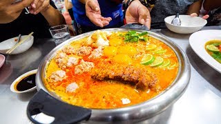 Extreme Thai Street Food  CRAZY TOM YUM LateNight Food Tour in Bangkok Thailand [upl. by Ailhat]