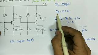 MULTISTAGE AMPLIFIER RC Coupled Amplifier DC Analysis [upl. by Nagirrek]