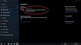 Free Digital License Activation for Windows10 2019 method [upl. by Hgielrak]