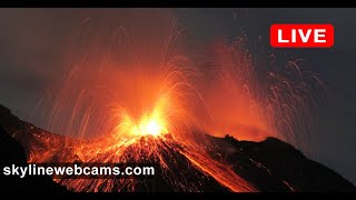 🔴 Recorded live footage from Volcano Stromboli  Sicily  Live Cameras from the world [upl. by Eelarol]