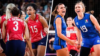 ALL quotMEGA RALLYquot of USA  Italy in VNL Finals  Volleyball Nations League 2024 [upl. by Lalaj]