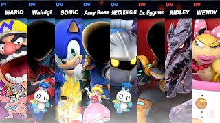 SSBU  Team Megastar amp Meta Knight vs Dr Eggman Ridley amp Wendy Koopa [upl. by Berard981]