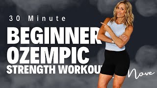 30 Minute Beginner Full Body Strength  Ozempic Workout with Dumbbells [upl. by Siroval130]