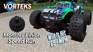 Arrma Vorteks 23T Pinion 3S Speed Run [upl. by Pomfrey]