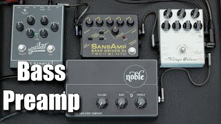 Bass PreampDI Comparison Noble Darkglass Sansamp Aguilar [upl. by Alcinia]