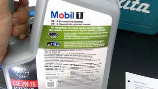 0W16 Mobil 1 Motor Oil Recommended on New Car WTH [upl. by Squire222]