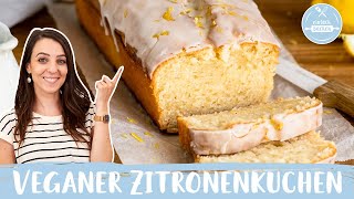 Veganer Zitronenkuchen 🍋🍰  Saftiger Zitronenkuchen ohne Ei amp Butter Einfach Backen [upl. by Nala55]